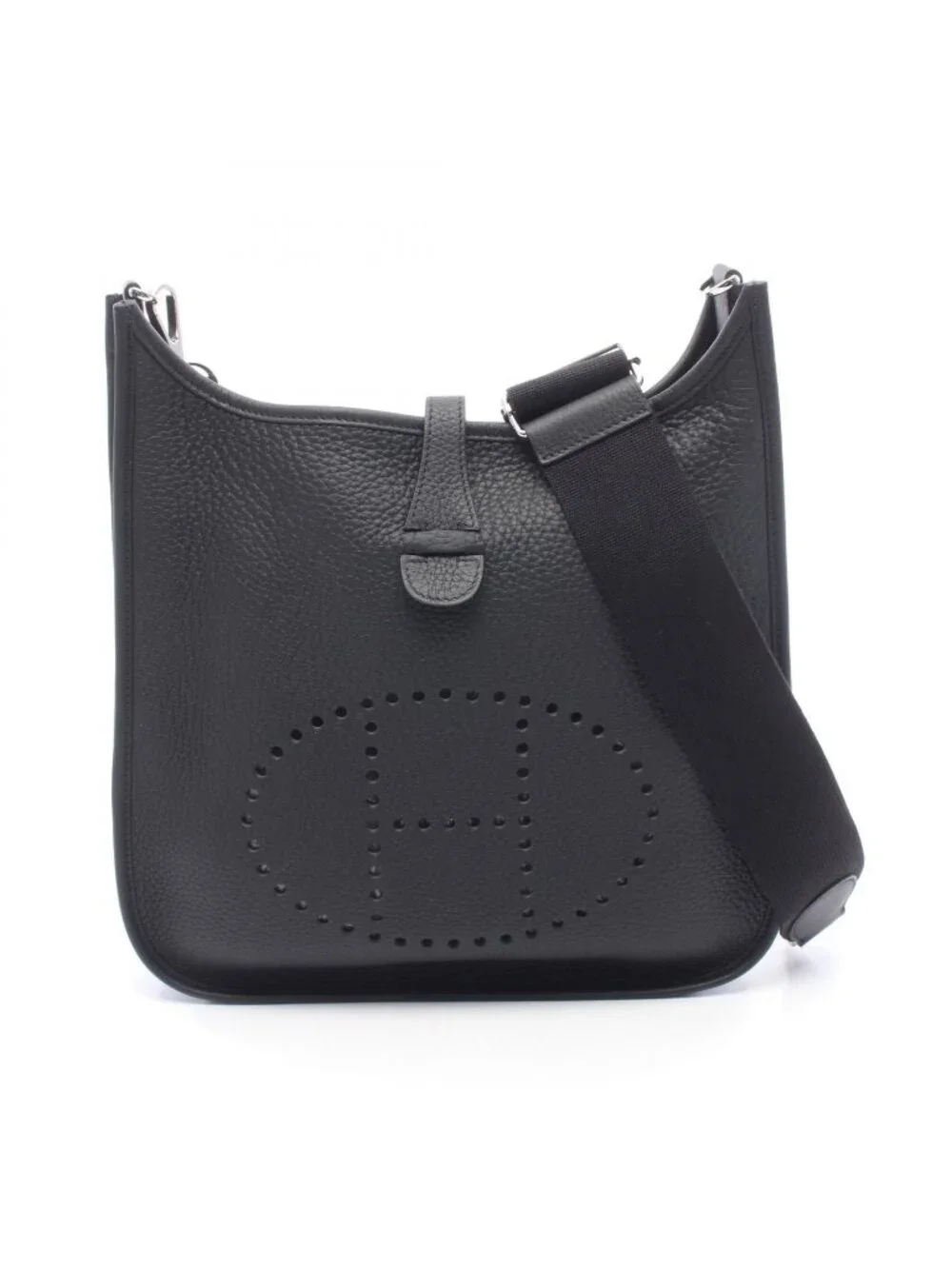 Hermes Shoulder Bag Evelyne 3 Trois PM Black Leather